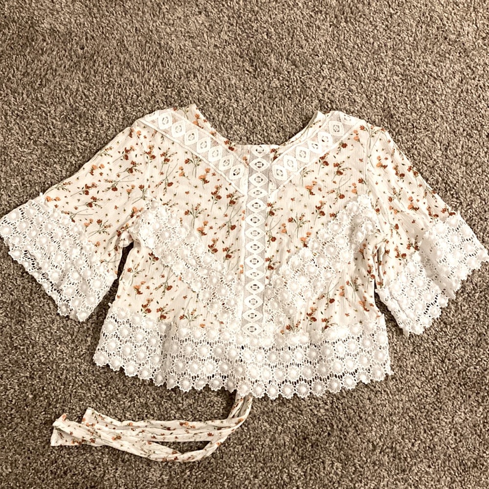 Tie Back Floral Top